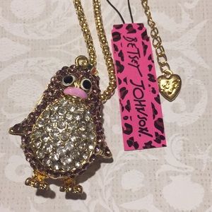 ☀️ Betsey Johnson Purple Rhinestone Penguin